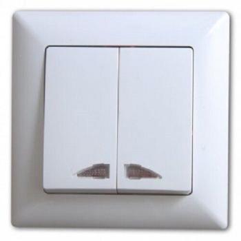 Visage 2-fach Lichtschalter Serienschalter Beleuchtung Weiss